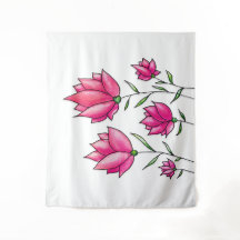 Flores Rosa Bonito Cinza Minimalista Arte de Aquar