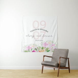 Tapete De Parede Flores Selvagens Rosa Botânicas Arte Aquática