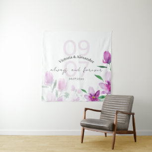 Tapete De Parede Flores Selvagens Rosa Elegante Aerístico Aquarela