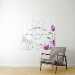 Tapete De Parede Flores Silvestres Rosa Elegantes Aquarela