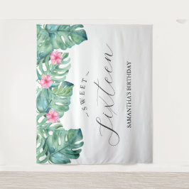 Tapete De Parede Flores Tropicais Palma Deixa Pente-Foto Baixo Plan