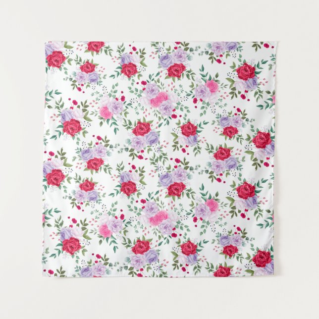 Tapete De Parede flores - Várias cores simples (Frente)