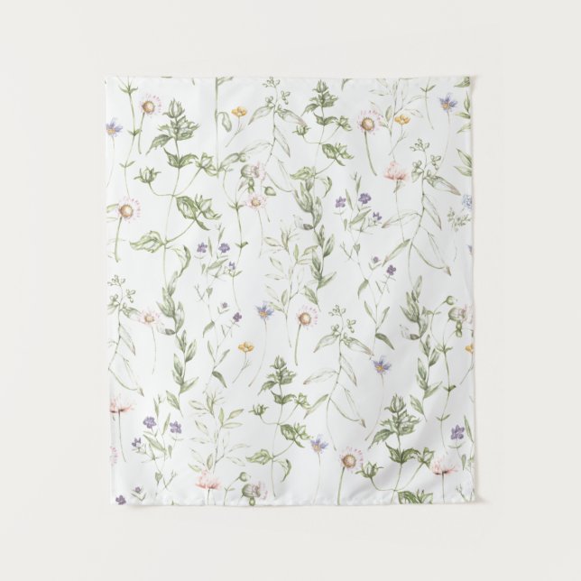 Tapete De Parede Flores Vintage Pastel (Frente)