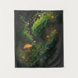 Tapete De Parede Floresta de Cogumelos de Fantasia Encantada Fungos