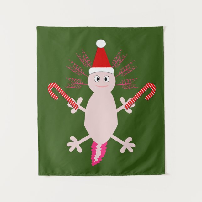 Tapete De Parede Fofo de Natal Axolotl (Frente)
