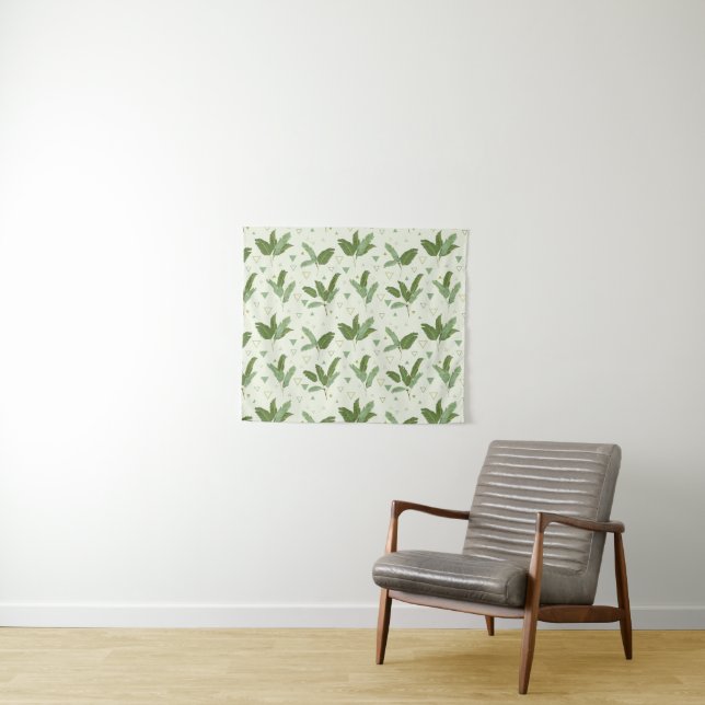 Tapete De Parede Folha da banana com triângulos (In Situ (Horizontal))