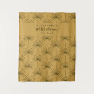 Tapete De Parede Folha de Palmeira Botânica Mostarda Personalizado 