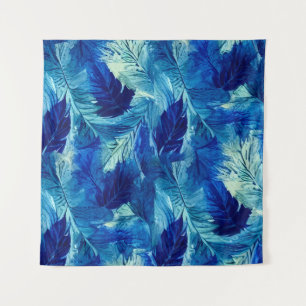 Tapete De Parede Folhagem azul naval em aquarela estética abstrata
