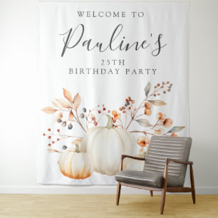 Tapete De Parede Folhas de Abóbora de Festa de aniversário 25