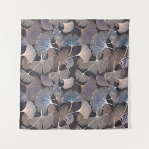 Tapete De Parede Folhas de Ginkgo: padrão natural elegante.