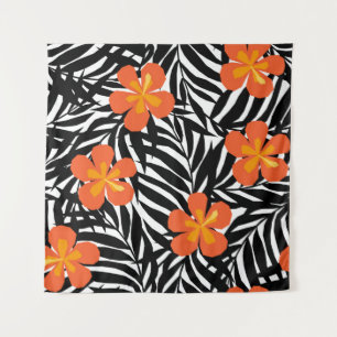 Tapete De Parede Folhas tropicais de palma, estilo vintage applique