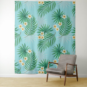 Tapete De Parede Folhas tropicais e flores