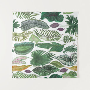 Tapete De Parede Folhas tropicais: fundo sem costura de aquarela