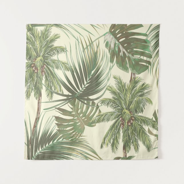Tapete De Parede Folhas tropicais sem costura (Frente)