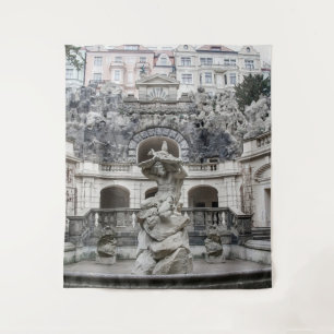 Tapete De Parede Fonte com estátua de Netuno em Praga
