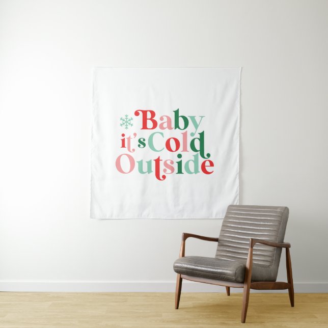 Tapete De Parede Fonte Retro Bebê Está Frio Lá Fora Natal (In Situ)