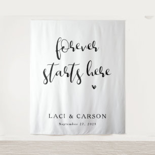 Tapete De Parede Forever Começa Aqui - Banner Personalizado De Casa