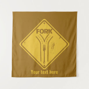 Tapete De Parede Fork no sinal de trânsito engraçado