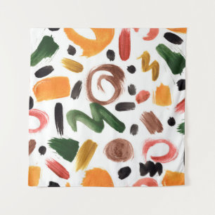 Tapete De Parede Formas geométricas de aquarela. Bru de pintura ab