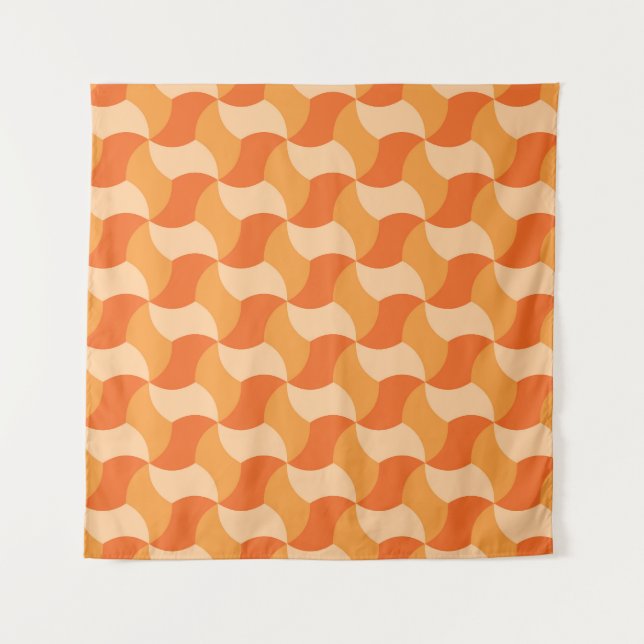 Tapete De Parede Formas geométricas de laranja: Azulejo Abstrato (Frente)