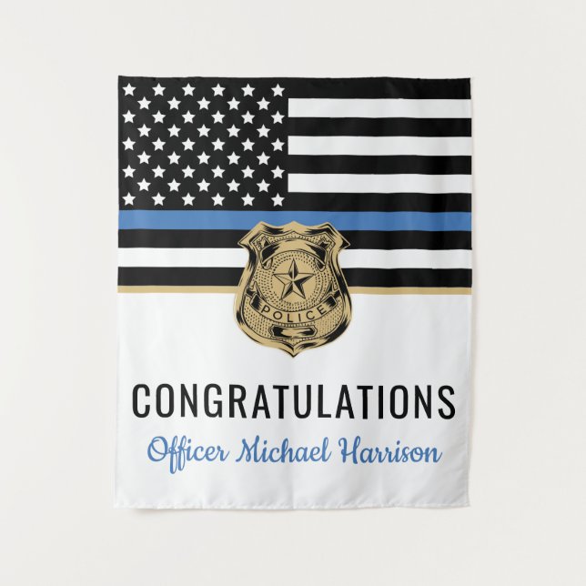 Tapete De Parede Formatação da Academia de Polícia - Festa Thin Blu (Frente)