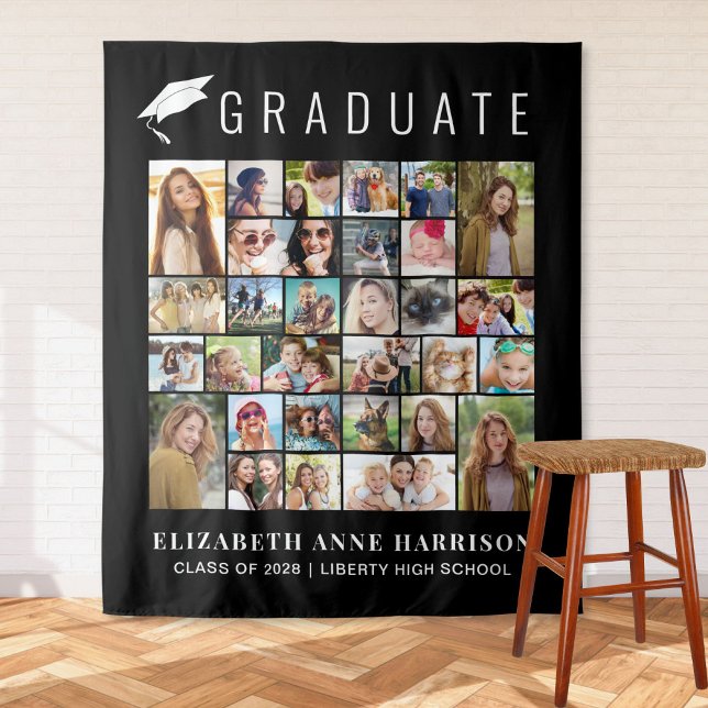 Tapete De Parede Formatura 30 Fotos Fundo de Photobooth Preto (Criador carregado)