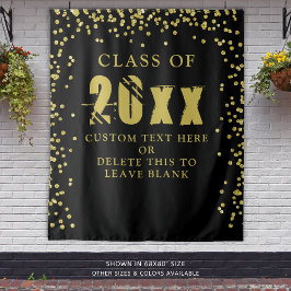 Tapete De Parede Formatura ANO DA TURMA Confete Preto Dourado