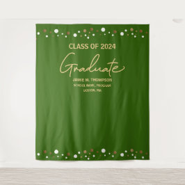Tapete De Parede Formatura da turma de 2024 da Custom Green Gold