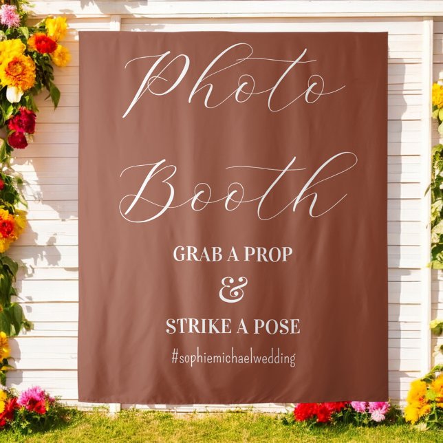 Tapete De Parede Foto Booth Brown Terracotta Wedding (Criador carregado)