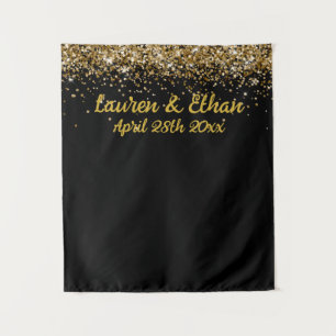 Tapete De Parede Foto de Booth Preto e Dourado de Backdrop Personal