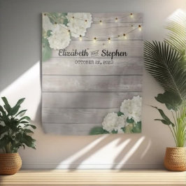Tapete De Parede Foto de casamento Booth Backdrop Hydrangea Lights 