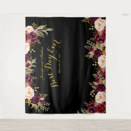 Tapete De Parede Foto de Casamento Booth Burgundy Floral Black Dour