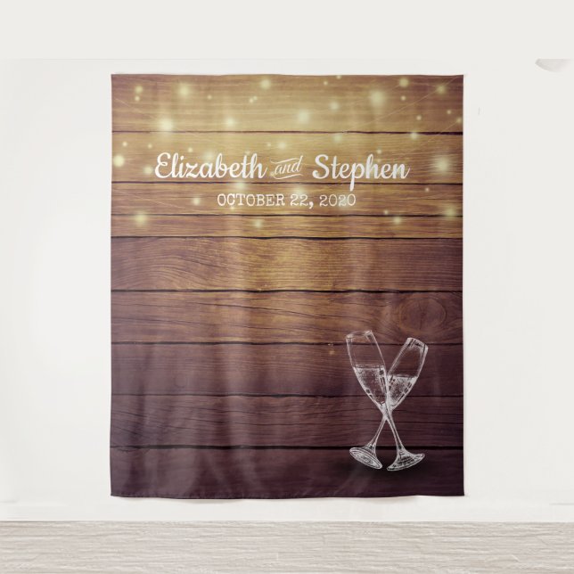 Tapete De Parede Foto de Casamento Booth Fundo Champanhe Vidro Made (Frente)