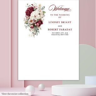 Tapete De Parede Foto de Casamento Branca de Boho Burgundy