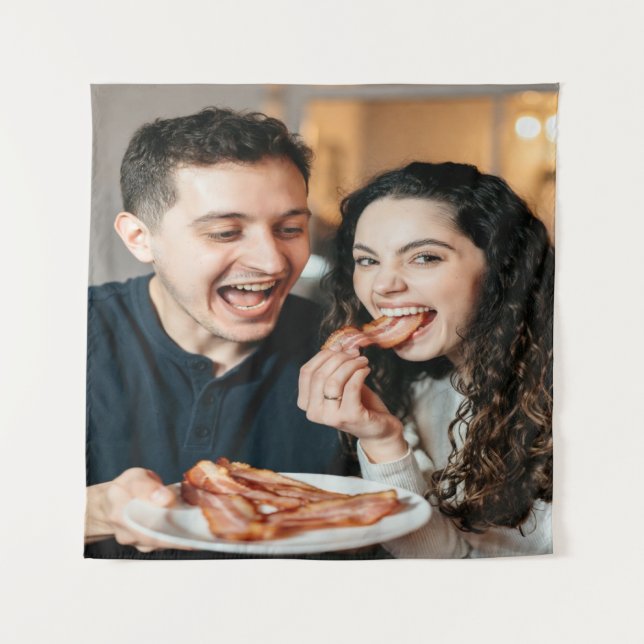 Tapete De Parede Foto de comer bacon Personalizar (Frente)