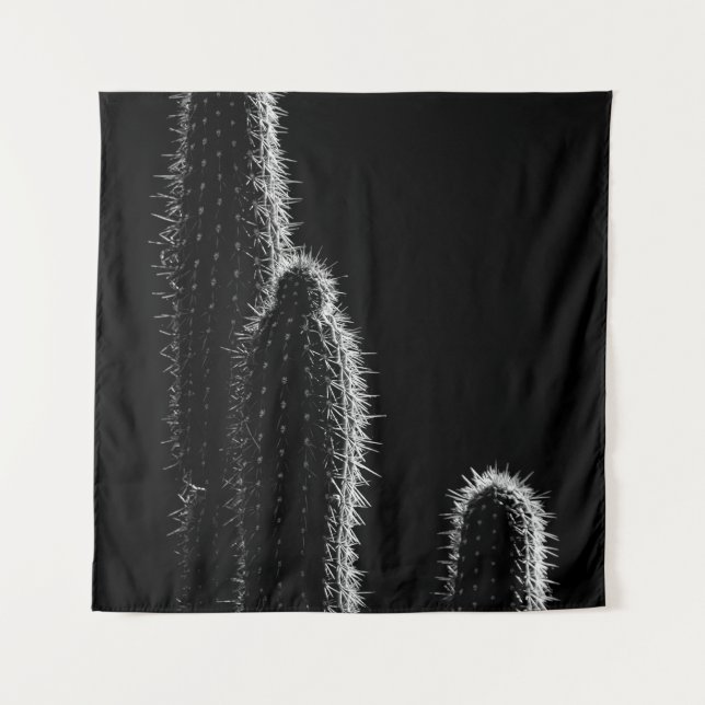 TAPETE DE PAREDE FOTO GRAYSCALE DE CACTUS (Frente)