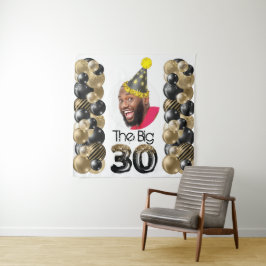 Tapete De Parede Foto Moderno de 30º Aniversário Preto Dourado