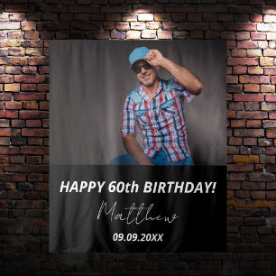 Tapete De Parede Foto personalizada cara branca preta 60º aniversár