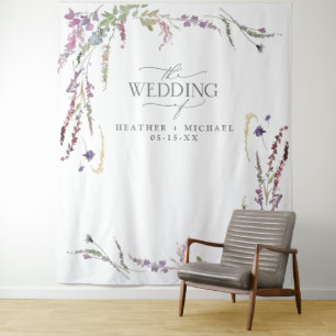 Tapete De Parede Fotografia de Casamento com Caligrafia de Flor Sil
