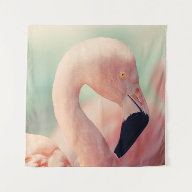 Tapete De Parede Fotografia de foco suave do flamingo rosa (Frente)