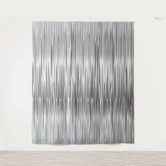 Tapete De Parede Fotografia do Partido Prata Faux Tinsel Backdrop (Frente)