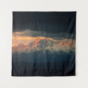 TAPETE DE PAREDE FOTOGRAFIA EM PAISAGEM DAS MONTANHAS DE NEVE SOB N