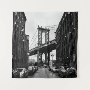 TAPETE DE PAREDE FOTOGRAFIA GRAYSCALE DA BRIDGE BROOKLYN