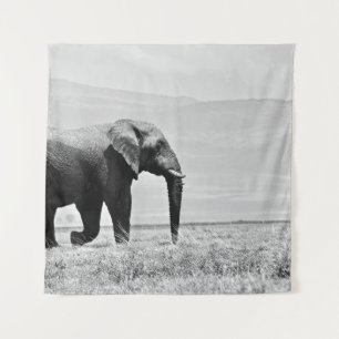 TAPETE DE PAREDE FOTOGRAFIA GRAYSCALE DE ELEPHANT