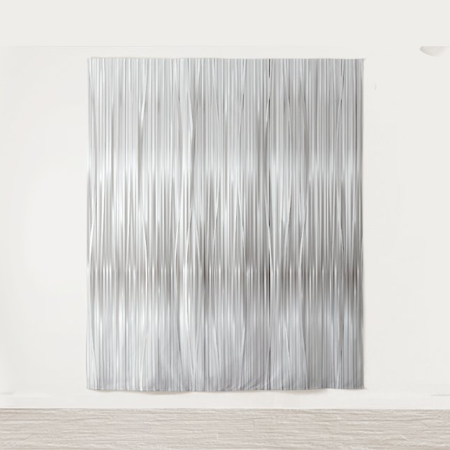 Tapete De Parede Fotografia White Silver Chic Faux Tinsel Backdrop (Frente)