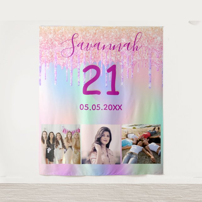 Tapete De Parede Fotos personalizadas para 21º aniversário arco-íri (Frente)