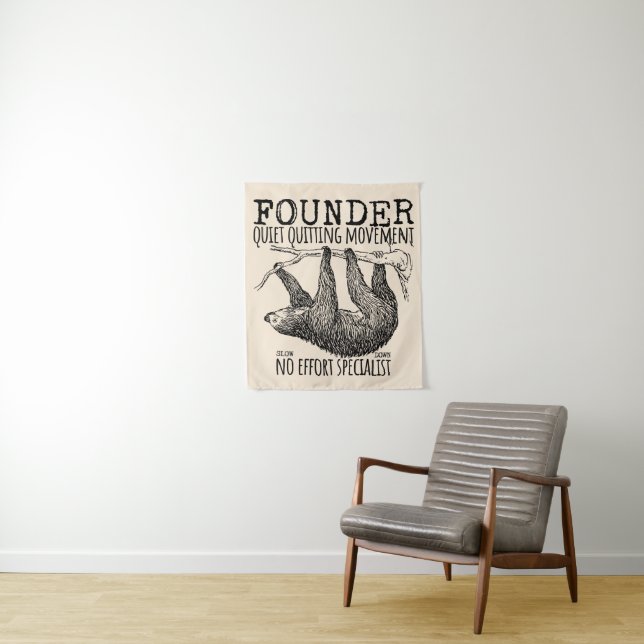 Tapete De Parede Founder Quiet Quitting Movement Cute Sloth (In Situ)