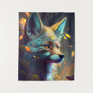 Tapete De Parede Fox Animal Portrait Painting Dark Character Spirit