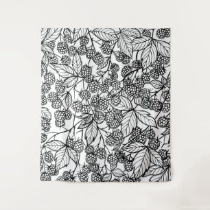 Tapete De Parede Framboesas desenhadas manualmente