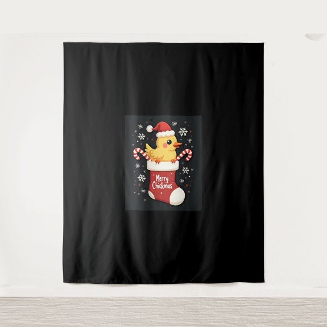 Tapete De Parede Frango de Natal feliz (Frente)